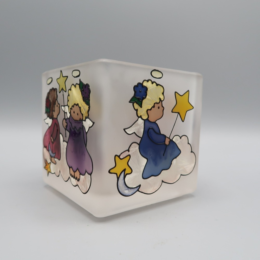 Joan Baker Designs Three Angles Votive Candle Holder #VH117 Handpainted VTG 1997